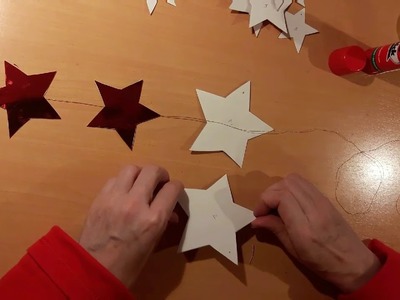 Guirnaldas de estrellas con cartulina metalizada. Muy fácil.DIY