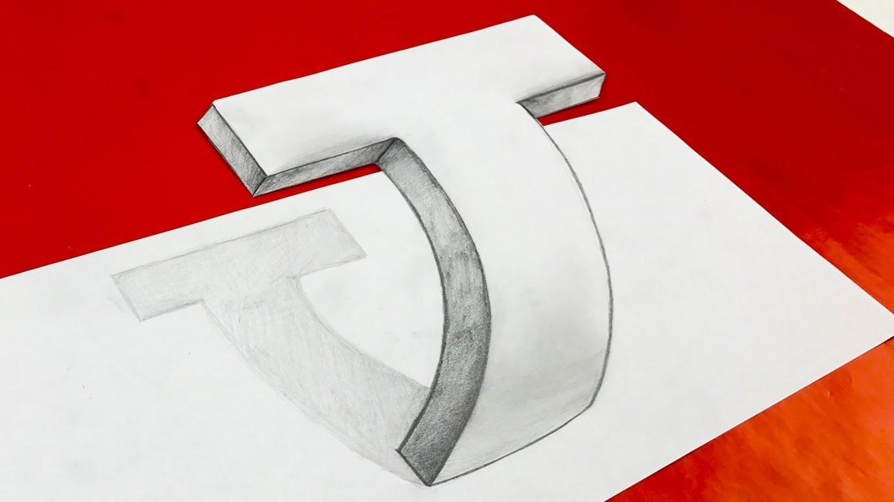 Ilusiones Opticas | Dibujando letra T en 3D Realista
