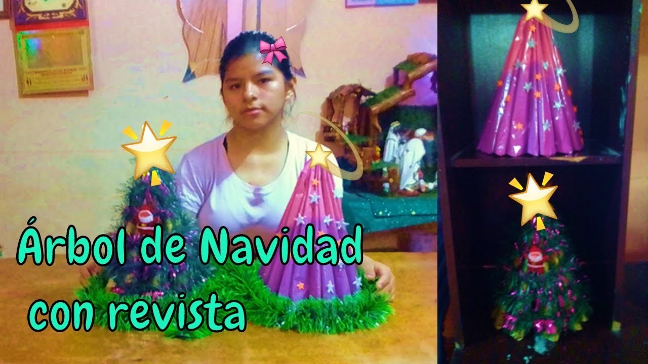 Manualidades para navidad: arbol de navidad reciclando una revista