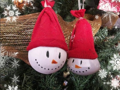 Muñeco de nieve - bolitas para el árbol de navidad  (Snowman christmas decoration)
