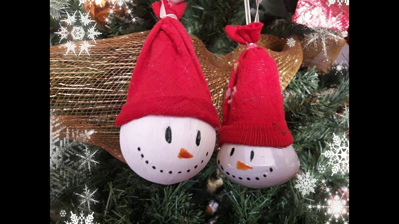 Muñeco de nieve - bolitas para el árbol de navidad  (Snowman christmas decoration)