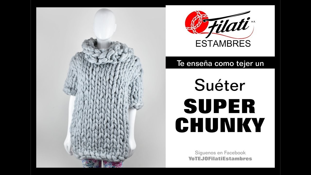Suéter tejido con estambre Super Chunky