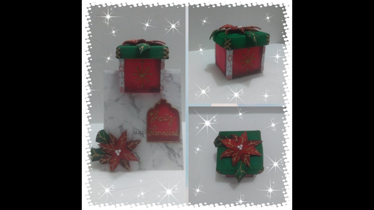 Tarjeta navideña, gift box in a card,tarjeta en foami, manualidades navideñas, 15 ideas para navidad