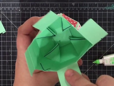 Tutorial navideño cajita bola 3d con papel scrapbooking