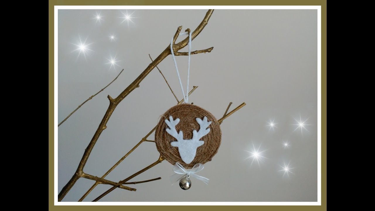 Adorno Arbol  de Navidad - Reno de fieltro y cuerda