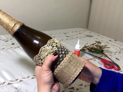 Como decorar una botella para Navidad