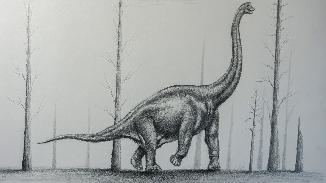 Cómo Dibujar un Dinosaurio Realista a Lápiz Paso a Paso