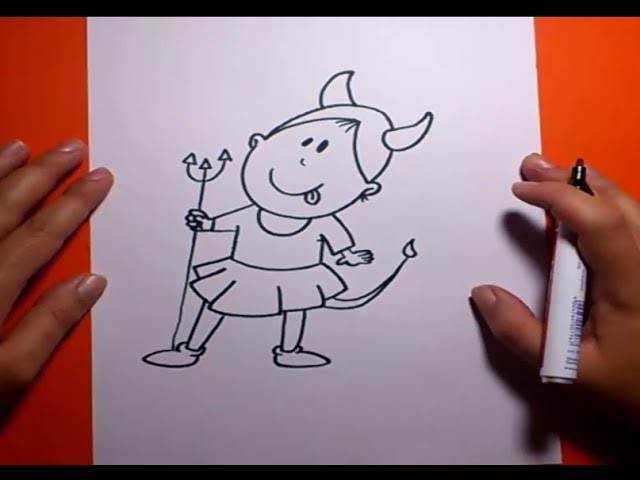 Como dibujar una niña demonio paso a paso | How to draw a demon girl