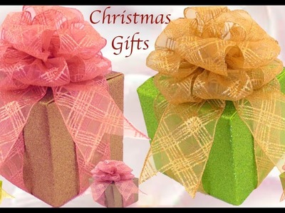 Como hacer regalos lindos fácil rápido en minutos para Navidad cajas y moños reciclando