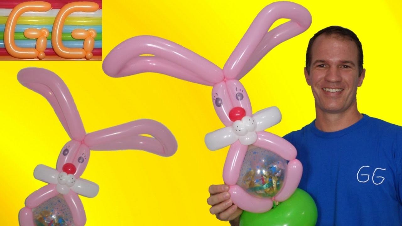 Como hacer un conejo con globos - globoflexia facil - conejos con globos largos