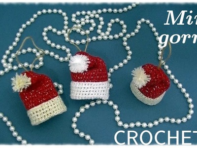 Como hacer un Mini GORRO a crochet o ganchillo para #navidad tutorial paso a paso - Moda a Crochet