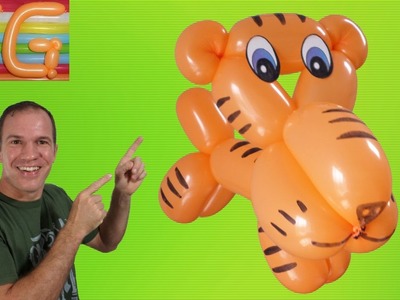 Como hacer un tigre con globos - como hacer figuras con globos - globoflexia facil