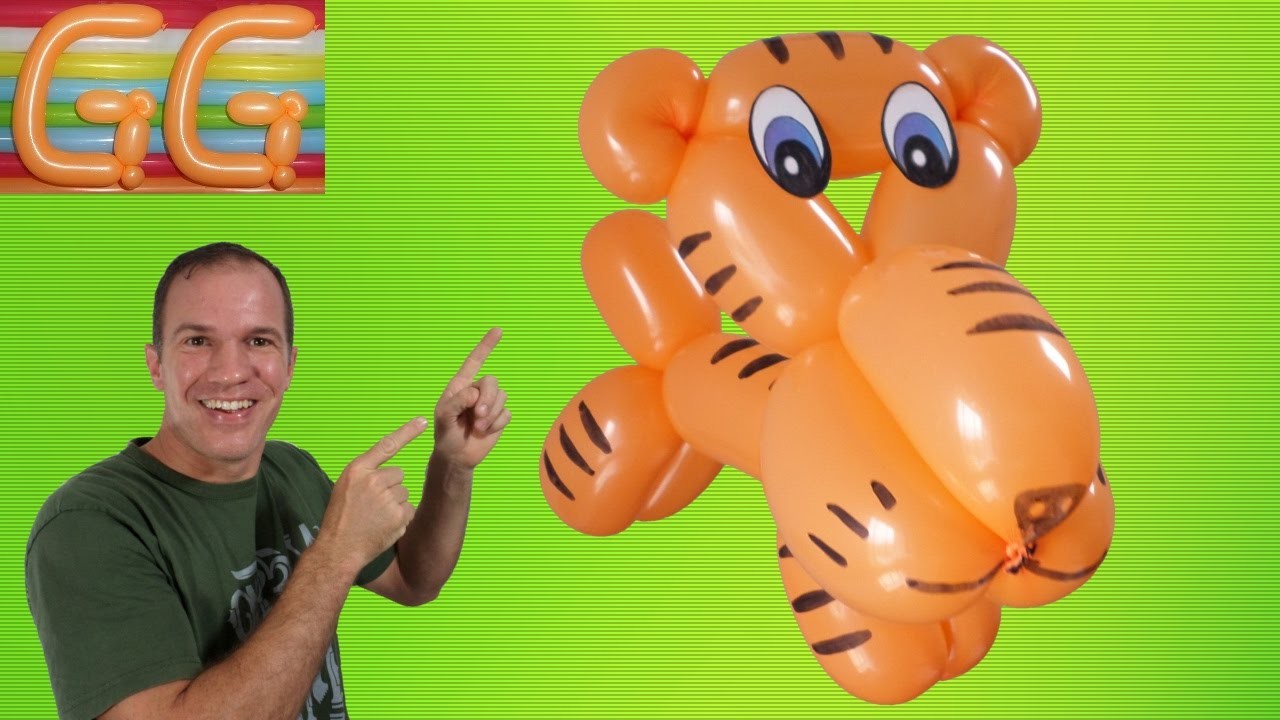 Como hacer un tigre con globos - como hacer figuras con globos - globoflexia facil