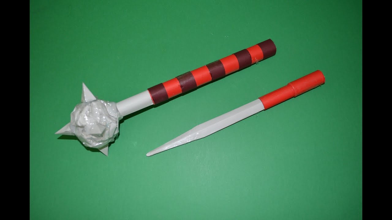 Como hacer una maza de armas de papel  -  Armas Caseras