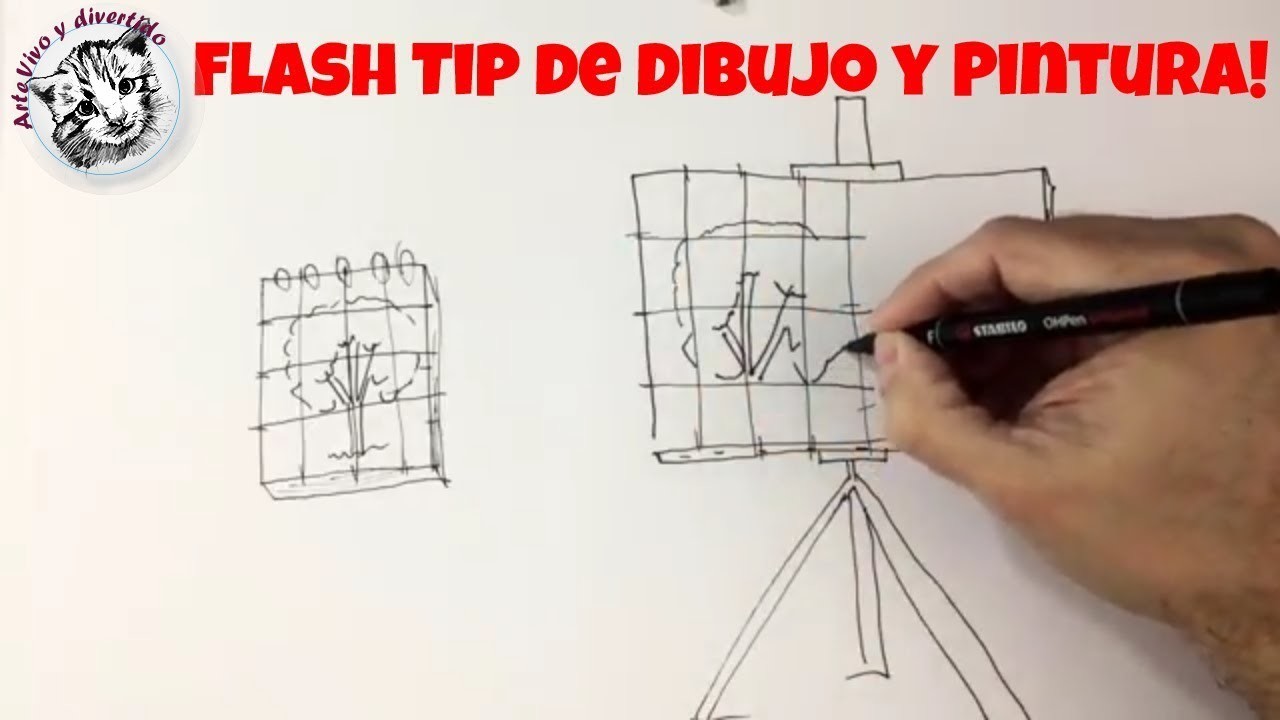 Como Transferir un Dibujo a un Lienzo y Como Ampliar un Dibujo (Flash Tip de Dibujo y Pintura)