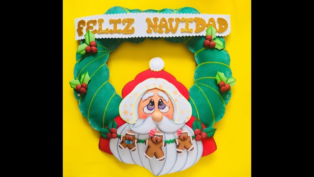 Corona Noel Navideño paso a paso - Craft DIY manualidad navidad en foamy.goma eva.microporoso