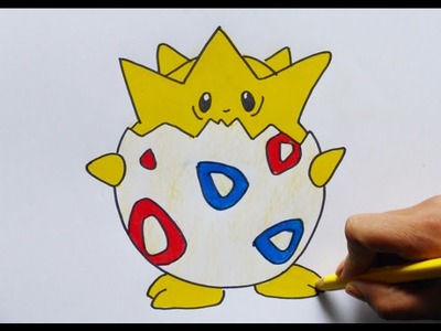 Dibujando y coloreando a Togepi (pokemon) - Drawing and coloring to togepi