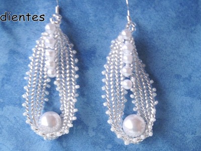 DIY - Pendientes de perla colgante  Pearl earrings pendant