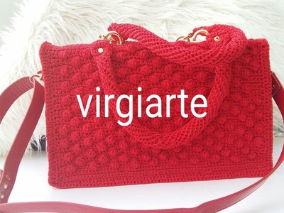 #DIY#Tutorial  Bolso ROJO, Puntada Burbuja " San Valentin",Red Crochet Bag