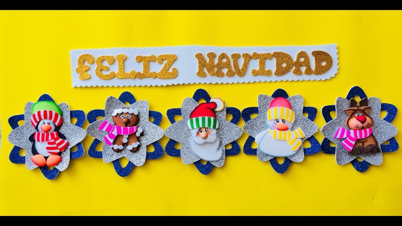 Guirnaldas Navideñas paso a paso - Craft DIY manualidad navidad en foamy.goma eva.microporoso