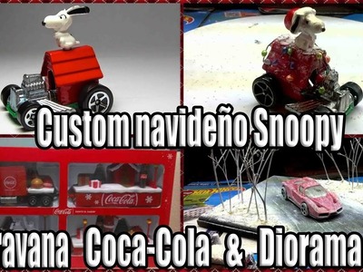Hot Wheels navideño Snoopy, Caravana Coca-Cola & Diorama nevado