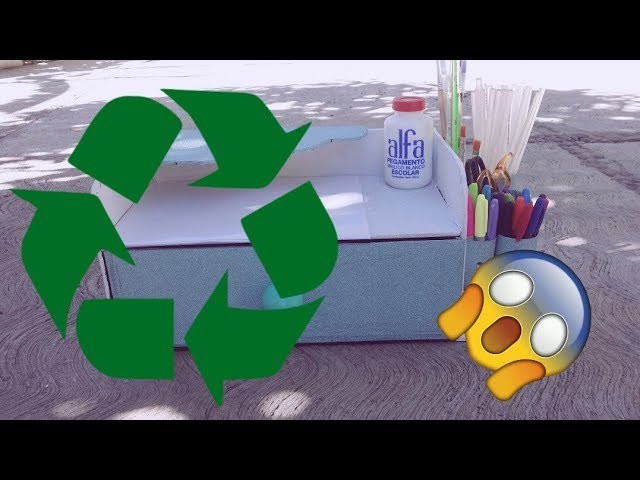 ORGANIZADOR DE ESCRITORIO HECHO DE MATERIAL RECICLADO ????????
