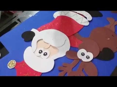 Papá Noel y el Reno en foamy o gomaeva