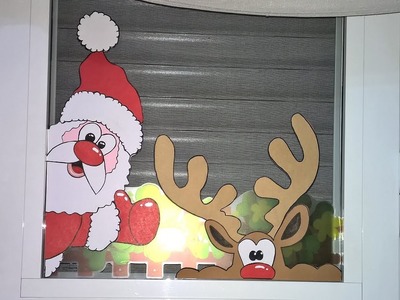 Papá Noel y Rodolfo el reno para ventanas  Santa Claus and Rudolph the reindeer for windows