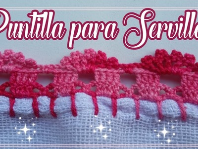 Puntilla para Servilleta fácil en Crochet para Principiantes #25 Puntilla para Servilleta