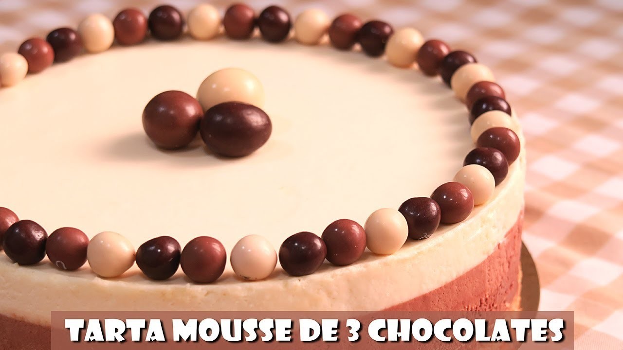 Tarta Mousse de 3 Chocolates | Muy Fácil y sin Horno!
