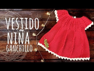 Tutorial Vestido Bebé Niña  Fácil Rojo Ganchillo | Crochet