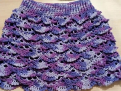 66.- Falda niña a Crochet en relieve