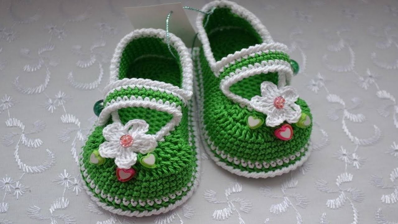 Bello Zapato de Niñas -- Tejidos a Crochet