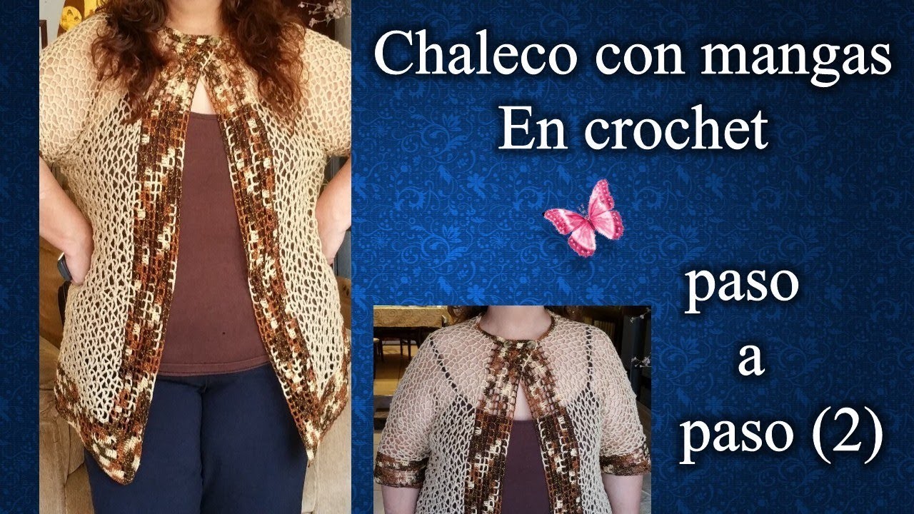 CHALECO CON MANGAS 2XL en crochet PASO A PASO  2 de 2