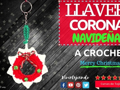 Colgante de corona navideña a crochet | aprende a tejer y adornar tu árbol de navidad