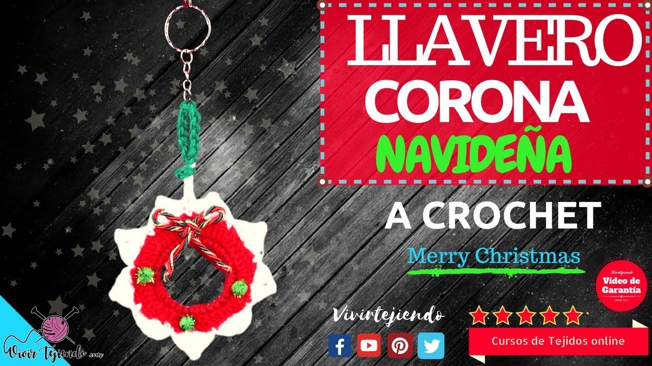 Colgante de corona navideña a crochet | aprende a tejer y adornar tu árbol de navidad