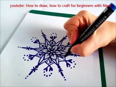 Como dibujar copos de nieve para Navidad. Como Desenhar um Floco de Neve