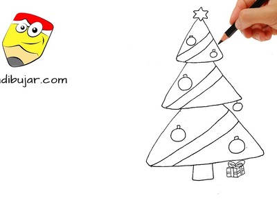 Cómo dibujar un árbol de Navidad paso a paso | How to draw a Christmas tree
