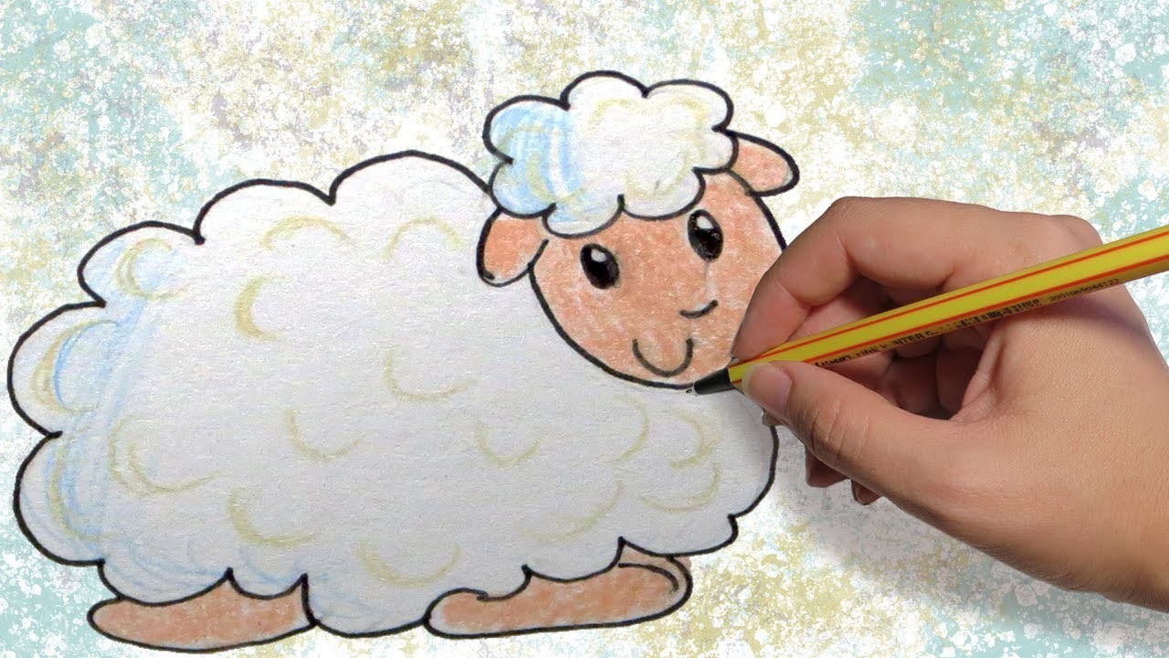COMO DIBUJAR UNA OVEJA PARA NAVIDAD: Dibujar animales para niños paso a paso