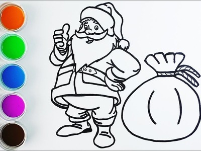 Cómo Dibujar y Colorear Papa Noel - Dibujos Para Niños - Learn Colors. FunKeep