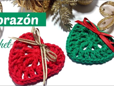 Corazón a crochet fácil y rápido ¡Navidad!