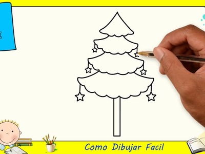 Dibujos de arbol de navidad FACILES - Como dibujar un arbol de navidad FACIL 2