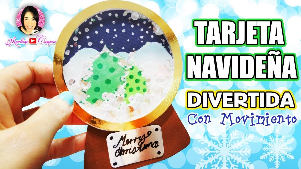 DIY Tarjeta para regalar en Navidad, Globo de Nieve por DIY con Marlene Campos