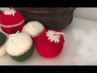 Esferas o Bolas de Navidad en Crochet Punto Bajo - Amigurumi