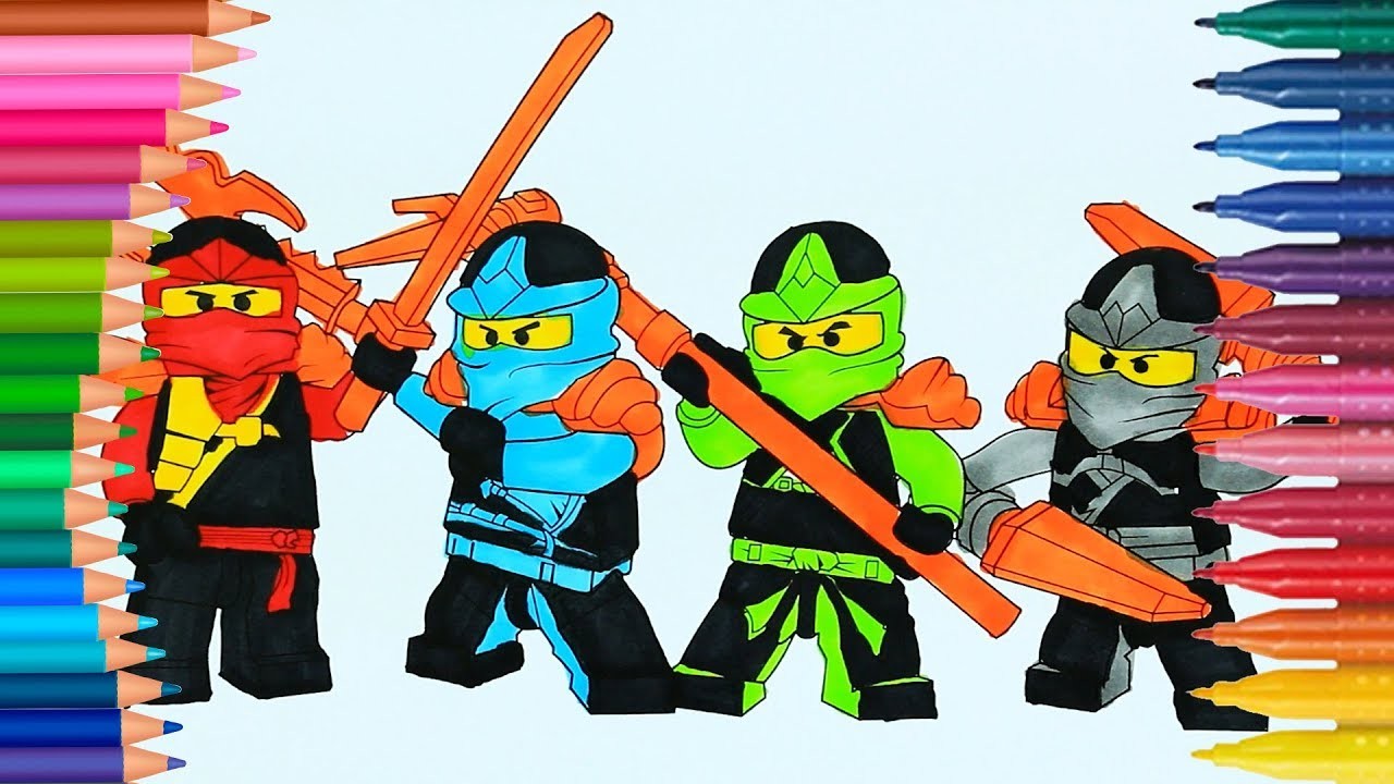 Lego Ninjago de pintar | Cómo dibujar y colorear | Dibujos para colorear | Dibujos para pintar
