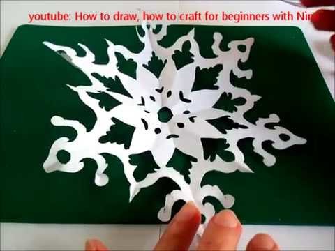 Manualidad como hacer Copo de nieve de papel. DIY Como fazer flocos de Neve de Papel