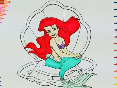 Pequeña Sirena Princesa Ariel | Manos pequeñas Dibujos para Colorear