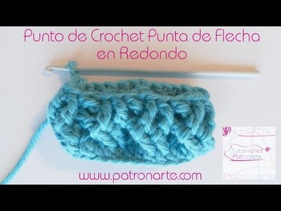 Punto de Crochet Punta de Flecha en Redondo