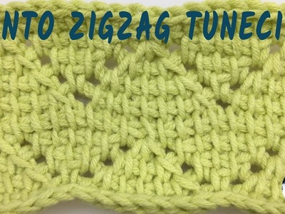 Punto zigzag tunecino - Punto calado #6 - Crochet tunecino