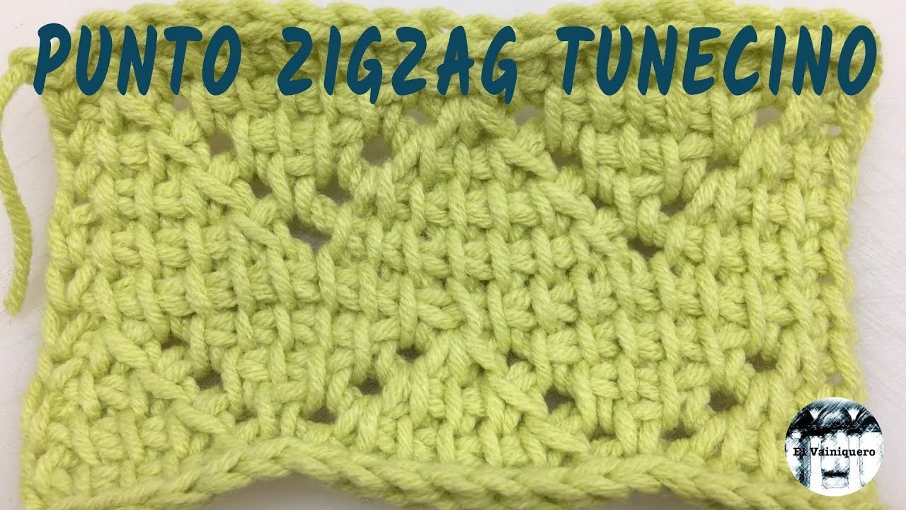 Punto zigzag tunecino - Punto calado #6 - Crochet tunecino